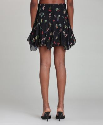 Women's Bias Ruffle Mini Skirt