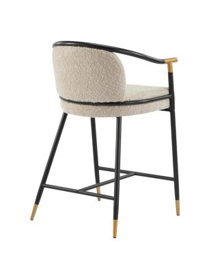 26" H Upholstered Counter Stool with Metal Frame (Set of 2)