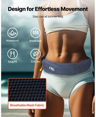 Manual Inflatable Belt Pack PFD for Adults, 105N Buoyancy, Adjustable Waist