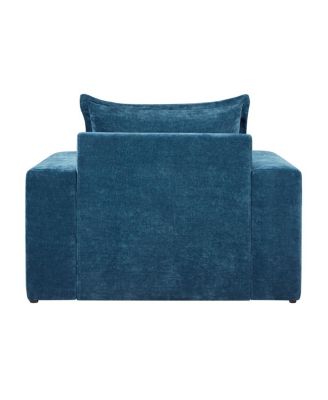 Chenille Upholstered Armchair with Wide Armrests