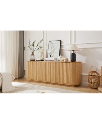 Sideboard Storage Cabinet with Wave Pattern, 64"W x 15"D x 24"H.