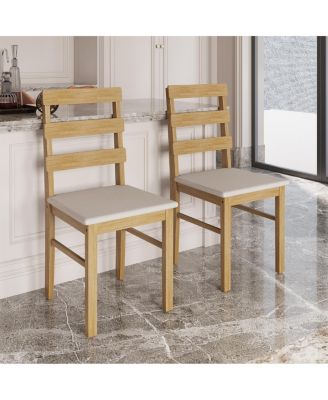 Scandinavian Style Dining Chairs with Upholstered Seat