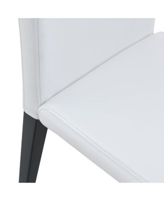 Set of 4 White PU Dining Chairs with Ergonomic Backrest & Comfortable Seat