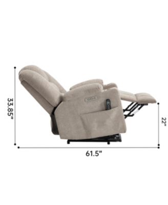 Power Lift Recliner Chair with Massage, Heat, USB Ports, Khaki