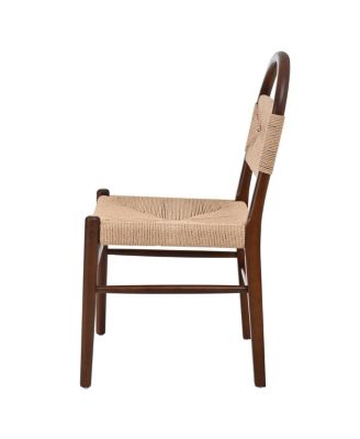 Streamdale Modern Woven Dining Chair with Solid Wood Legs, Set of 2