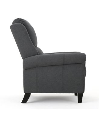 Streamdale Cozy Charcoal Polyester Recliner with Rubber Wood Legs