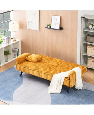 Minimalist straight-line corduroy sofa for living room and bedroom