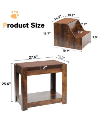 Pet Bunk Bed with Removable Step – Multi-Level Window Perch with Cushion & Scratch Pad