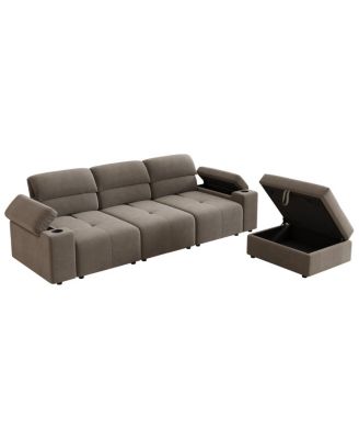 Streamdale Modern L-shaped sectional sofa, 105-inch cloud sofa with adjustable backrest and ottoman