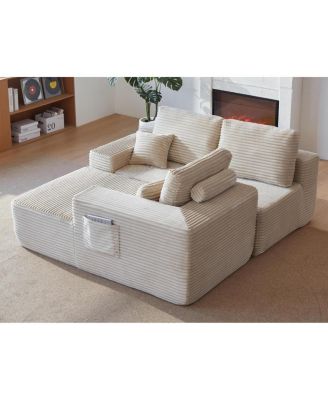 104" Cloud Sectional Sofa with L-Shape Chaise & Side Pockets