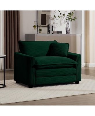 Corduroy Single Chair Sofa With Pillow for Living Room/Bedroom