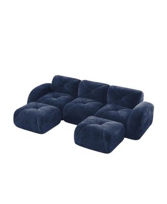 U-shaped Boneless Sofa, Tufted, 32D High Density Sponge