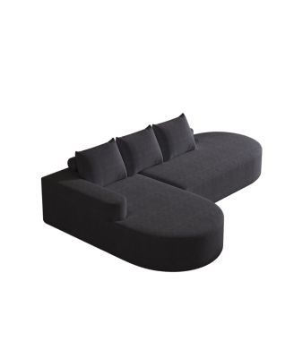 Modern Curved Chenille Sectional Sofa Couch Set, 108.5" L Shaped with 3 Pillows