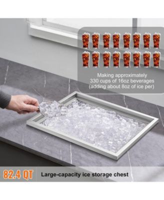 21 x 17 x 18 Inch Drop-In Stainless Steel Ice Chest, 40 Qt with Lid