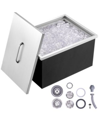 20 x 14 x 12 Inch Drop-In Stainless Steel Ice Chest, 40 Qt with Lid
