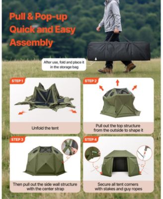 13 x 13 Ft Pop-Up Spherical Gazebo Screen Tent for 10-12 People