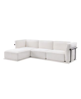 Fashionable modular chenille sofa with iron and wood frame