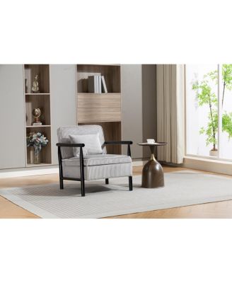 Storage Chair, Mid Century Modern Accent Chair with Wood Frame