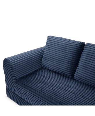 Streamdale 2-in-1 Folding Convertible Sofa Bed, Modern Corduroy Sleeper Couch with 2 Pillows