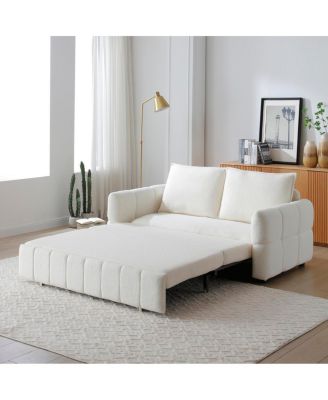 Sleeper Sofa, Sofa Bed - 3-in-1 Pull Out Couch Bed with Teddy Chaise