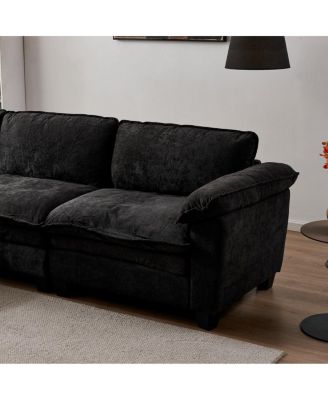  Living Room Sofa Luxury Couch with Ottoman Soft Chenille L Shape Sofa