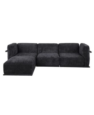 Fashionable modular chenille sofa with iron and wood frame