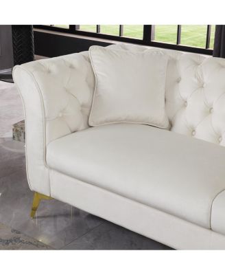 Chesterfield Stanford Sofa, Tufted, Wrinkled Fabric, Lover seater