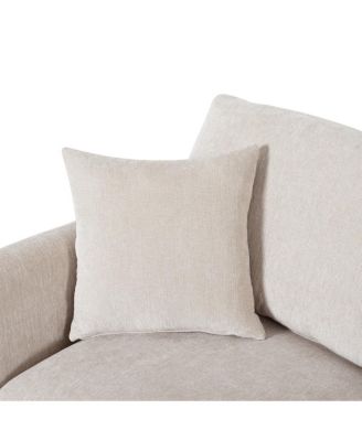 Chenille Curved Chaise 3-Piece Sectional Sofa w/ Pillows