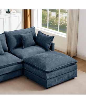  Modular Sectional Sofa, 102" L-Shaped Couch Set with Ottoman