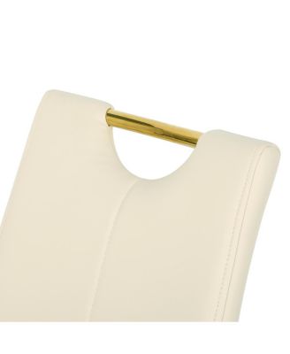 Modern PU Dining Chair with Gold Legs (Set of 4)