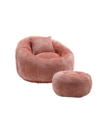 Modern Bean Bag Chair with Ottoman for Adults