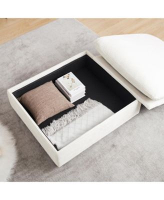 Corduroy 2-Seater Sofa with Storage Footrests