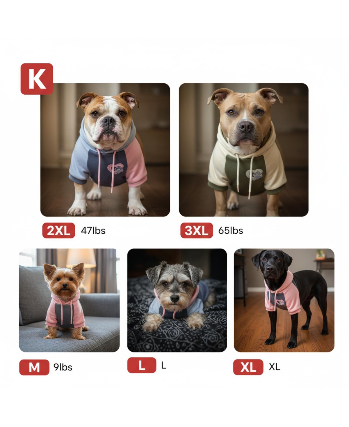 Aronkl Dog Hoodie Stretchy Warm Pet Sweatshirt with Leash Hole Soft Comfort Winter