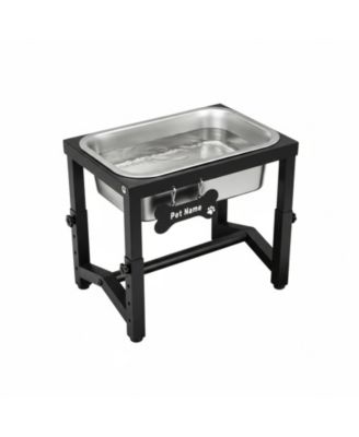 Elevated Dog Water Bowl 4 Adjustable Heights Stainless Steel Stand for Breeds Joint Support