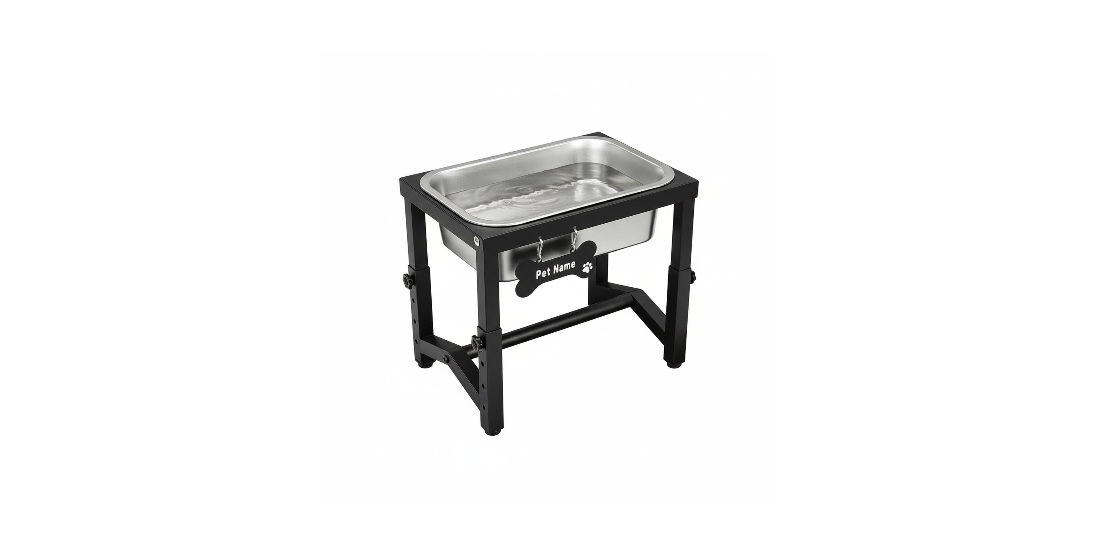 Aronkl Elevated Dog Water Bowl 4 Adjustable Heights Stainless Steel Stand for Breeds Joint Support