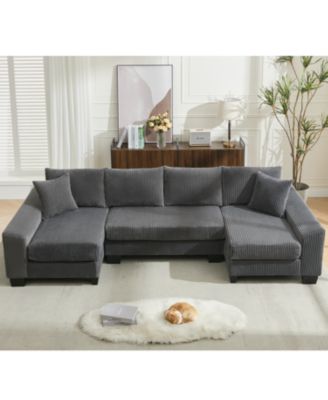 114" U-Shaped Sleeper Sofa Bed