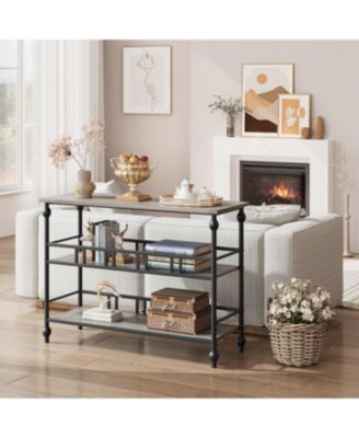 Retro 3-Tier Console Table and Sideboard Buffet Cabinet with Storage