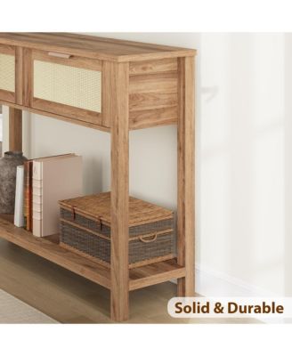 Wooden Console Table with 2 Storage Drawers