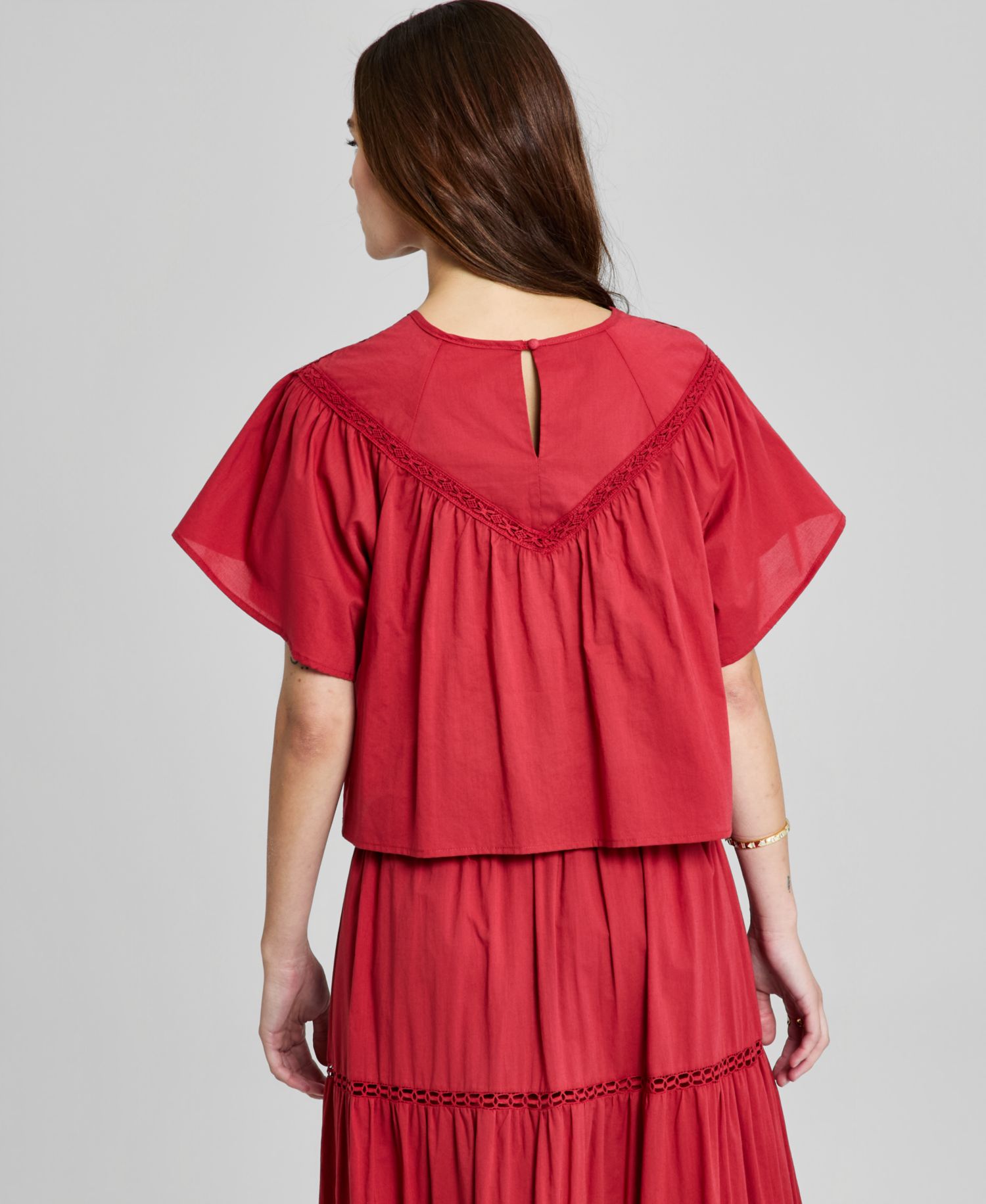 Trendy Plus Size Cotton Crocheted Top