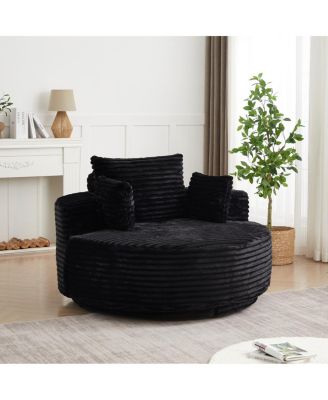 Streamdale 55" Corduroy Foam Swivel Chair, Modern Sleeper, 360 Degree Swivel for Living Room/Bedroom