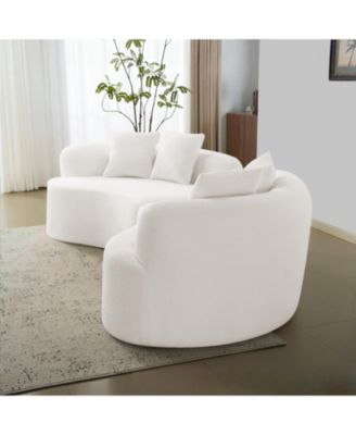 Streamdale Curved Teddy Velvet Sofa - Compact 4 Seater