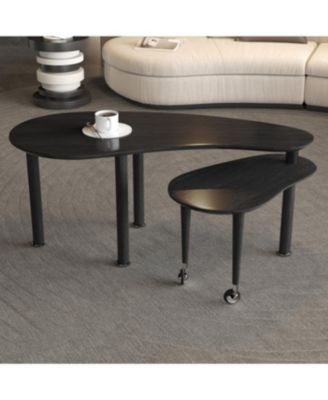 Rotatable Coffee Table with Spacious Storage