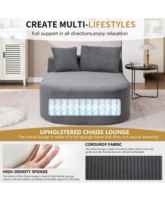 67.5" Indoor Corduroy Oversized Sleeper Sofa with Deep Seat Lounge