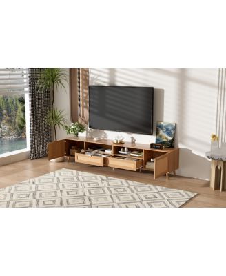 Rattan TV Stand for TVs up to 90", Modern Farmhouse Media Console