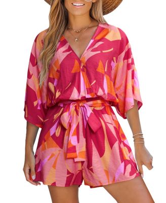 Women's Pretty Peach Geo Romper