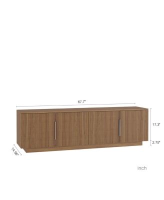 TV Stand with 16 Color LEDs, 68" Modern TV Cabinet Entertainment Center