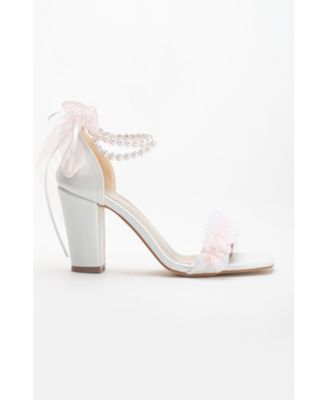 Women's Elsa Lace Bridal Sandals with Pearls