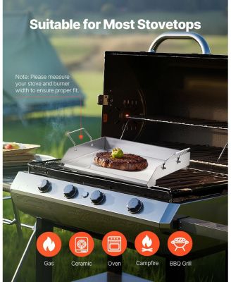 18 x 16 Inch Stainless Steel Griddle Plate for Gas Grill with Handles