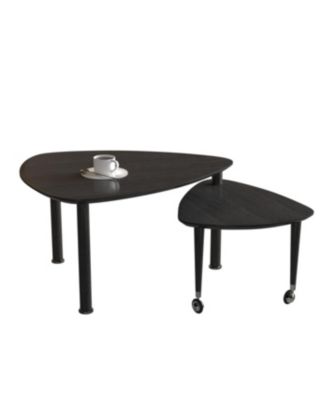 360 Rotatable Coffee Table for Living Room, Solid Wood Legs, Modern Apartment Furniture