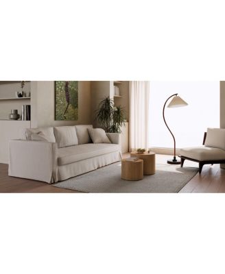 Nesting Coffee Table Set of 2, Modern Round Wooden Accent Tables for Small Spaces